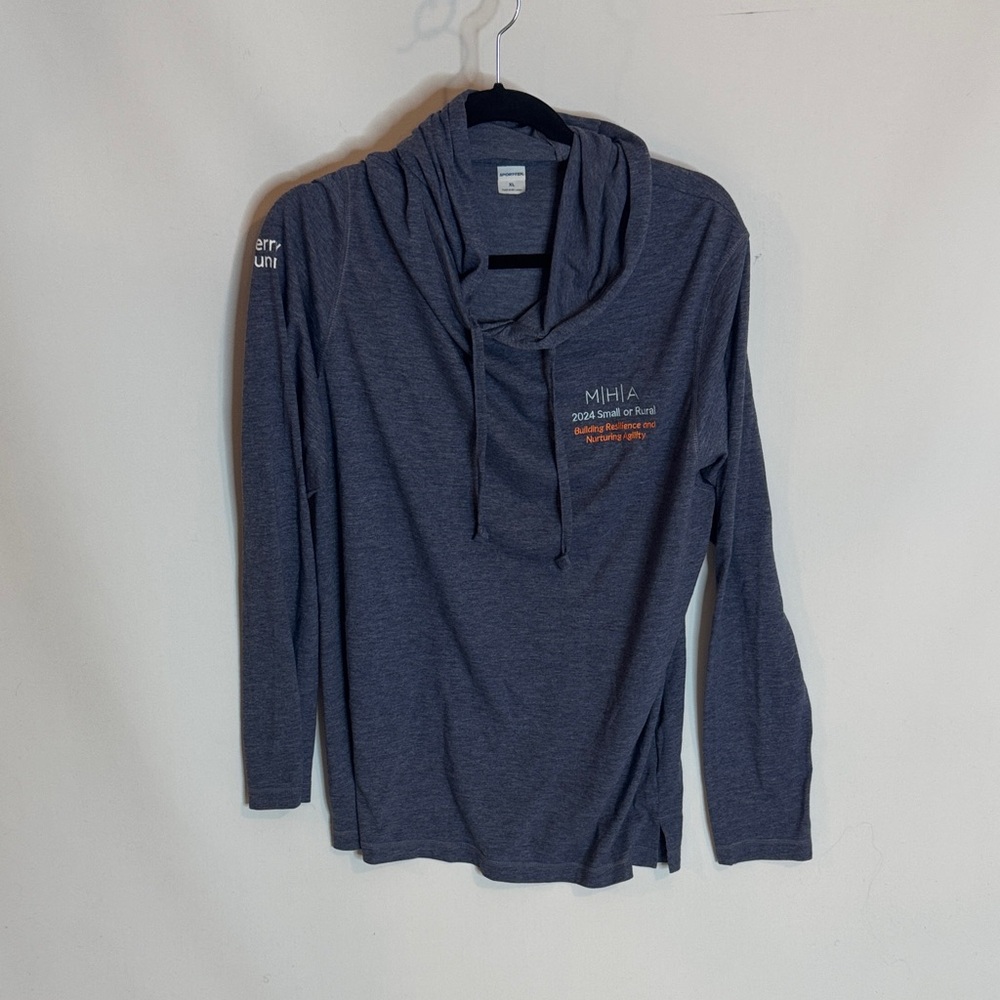 Sport-Tek Mens Navy Blue Long Sleeve Hooded Shirt